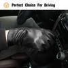 GSG Leather Cold Weather Smartphone Driving 16507 Men's Gloves, Protection, Compatible, Touchscreen, Gentleman's Gloves, Motorcycle, Winter, Black,