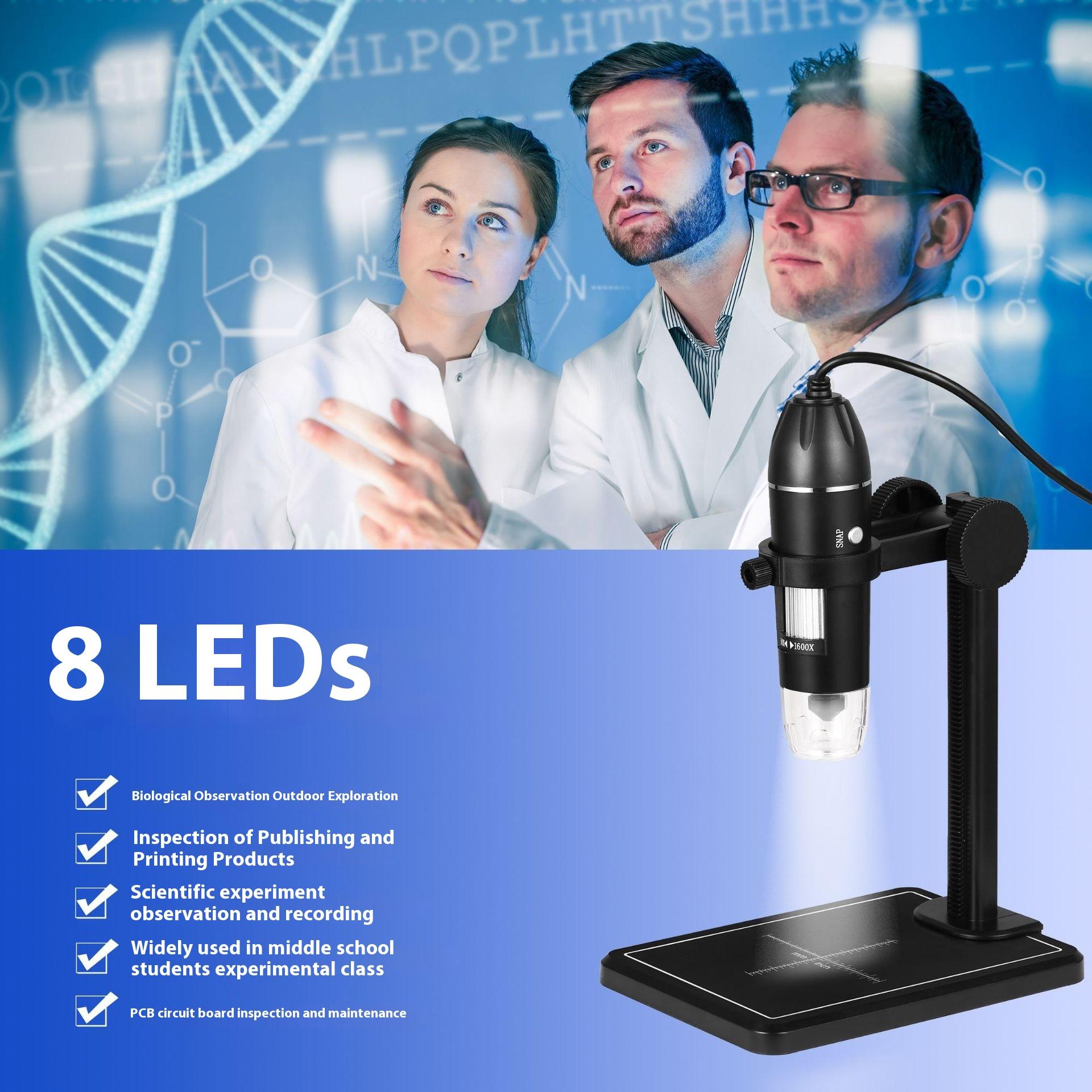 

Цифровой USB-микроскоп 1000X для обслуживания и инспекции, электронная лупа для измерения видеоленты 1000X