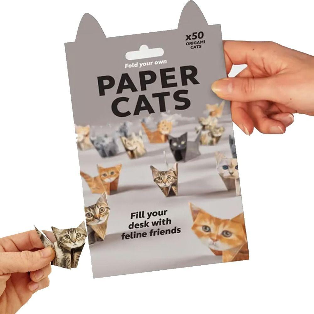Bureau Decoratie Schattige Kitten Origami Papierknutsel Kits Creatieve Vouw Schattige Kat Figuren