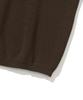 KNITTED Coolever Henley Neck Short Sleeve Knit Brown