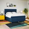 Maison Exclusive - Base de cama com estrado e colchão Azul 200x200 cm Tecido