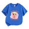 T-shirt stampata carina con ballerina e cappuccina per bambini, ragazzi e ragazze, 100% cotone, girocollo, manica corta, casual, leggera, per uso quotidiano, top attivi estivi