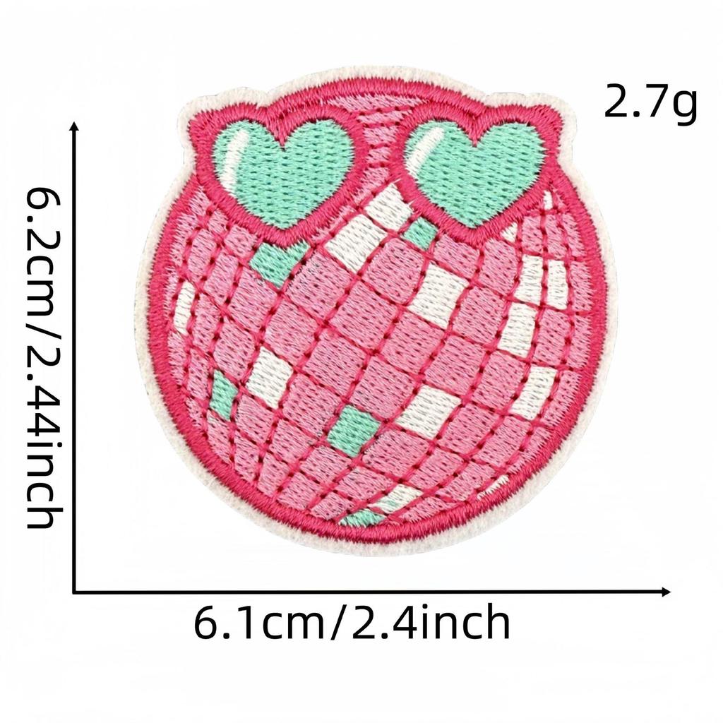 Cartoon Pink Series Embroidered Patch Bowknot Flower Applique Clothing Accessories with Hot Melt Adhesive