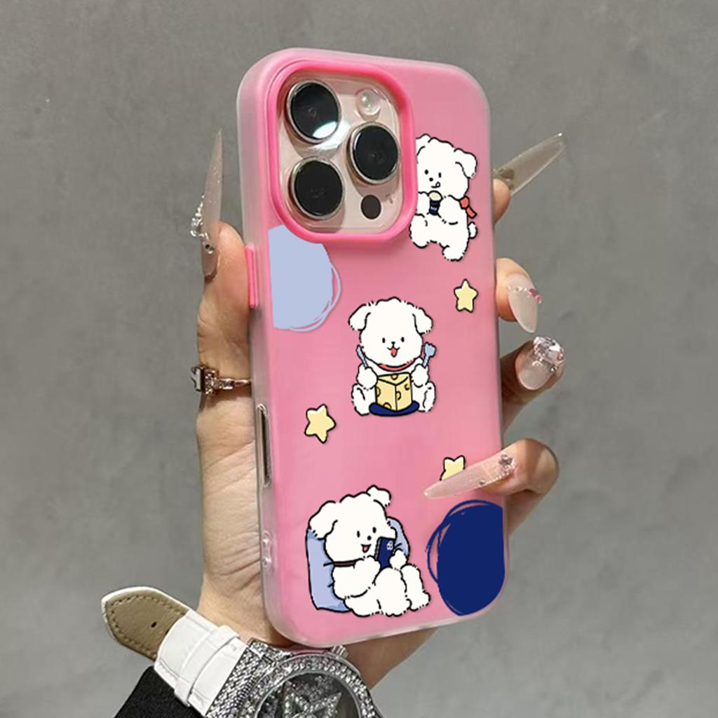 Jelly 2-in-1 Mobile Phone Case, Frosted Hard Shell, Large Hole, Stylish, Cute, Creative, Anti-fingerprint, Trendy Brand Cooling Model
