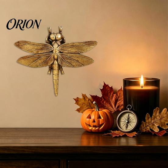 Insect Collection Display Gold Dragonfly Wall Art, Vintage Dragon Fly Decor, 3D Resin Mounted Sculpture Decoration for Living Room Hanging Bedroom