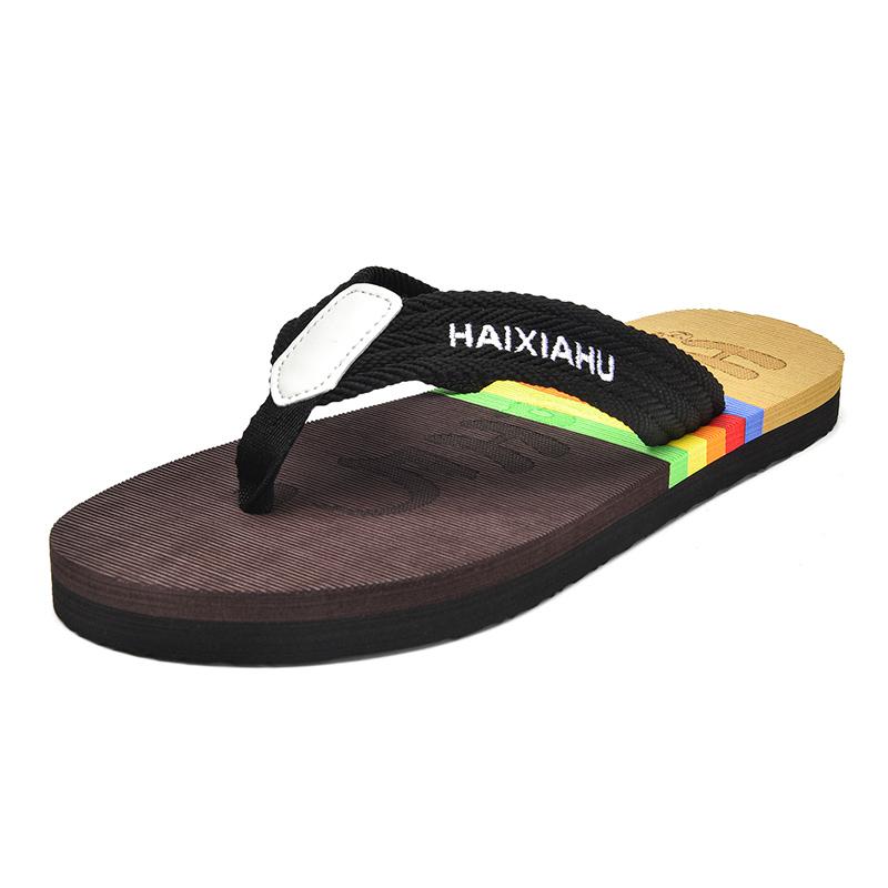 Men's comfortable flat slippers Summer beach sandals non-slip casual men's shoes flip-flops indoor bathroom flip-flops