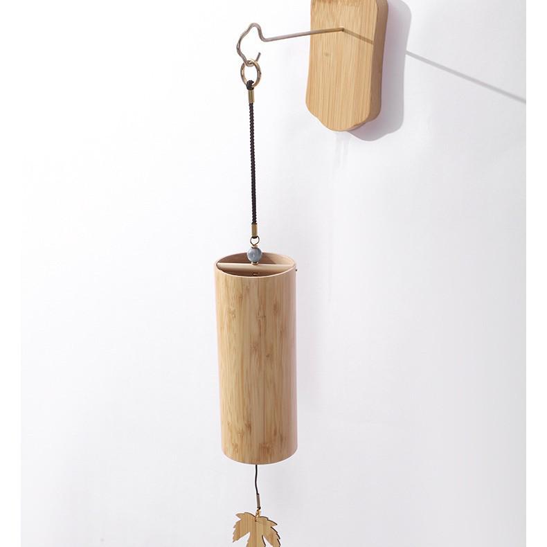 Japanese Antique Hand-Cranked Bamboo Wind Chimes: Ancient Style with Crystal and Copper Accents