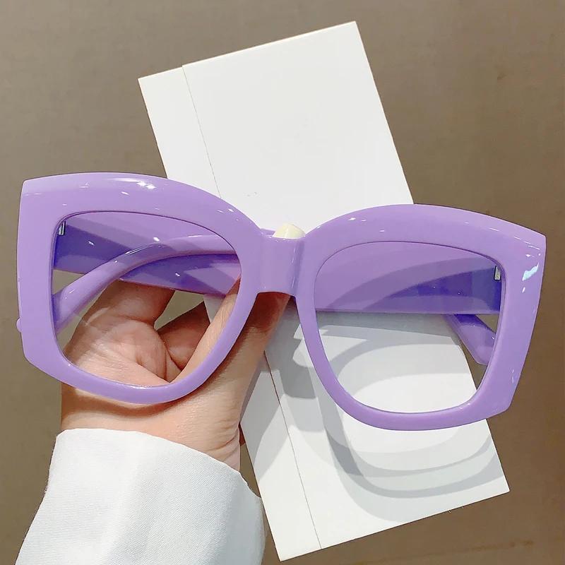 Oversized Square Eyeglasses Frames New Vintage Women Eyewear Trendy Fashion Designer Spectacles Uv400