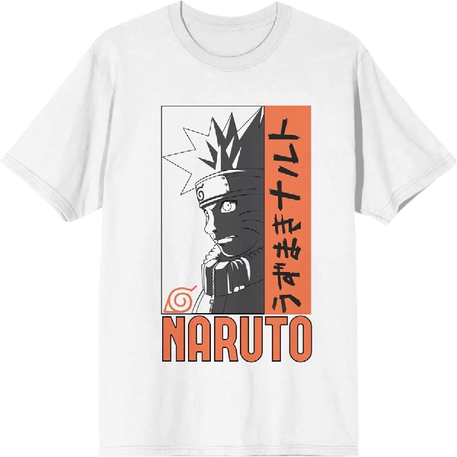 Naruto Classic Character Line Art with Title Women s White Graphic Tee S