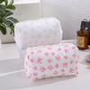Trendy Cotton Makeup Bag Fresh Color Storage Organizer Cosmetics Bag Bow-knot Patterns Cosmetics Pouch Home Travel