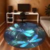 1pc Dragonfly Circle Round Chair mat Area Rug - Non-Slip, Floor Mat for Office, Bedroom, and Indoor Decor c1125193