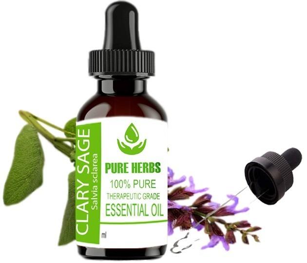 Pure Herbs Salvia Romana Olio Essenziale 100% Puro e Naturale Salvia Sclarea ZA 324