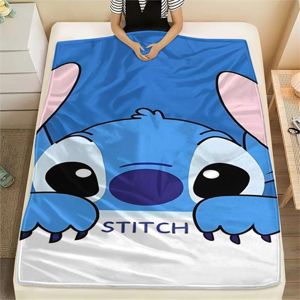 Stitch Cartoon printing Flannel Blanket Bedroom Sofa Camping Warm blanket Gifts for family and friends-MJ018