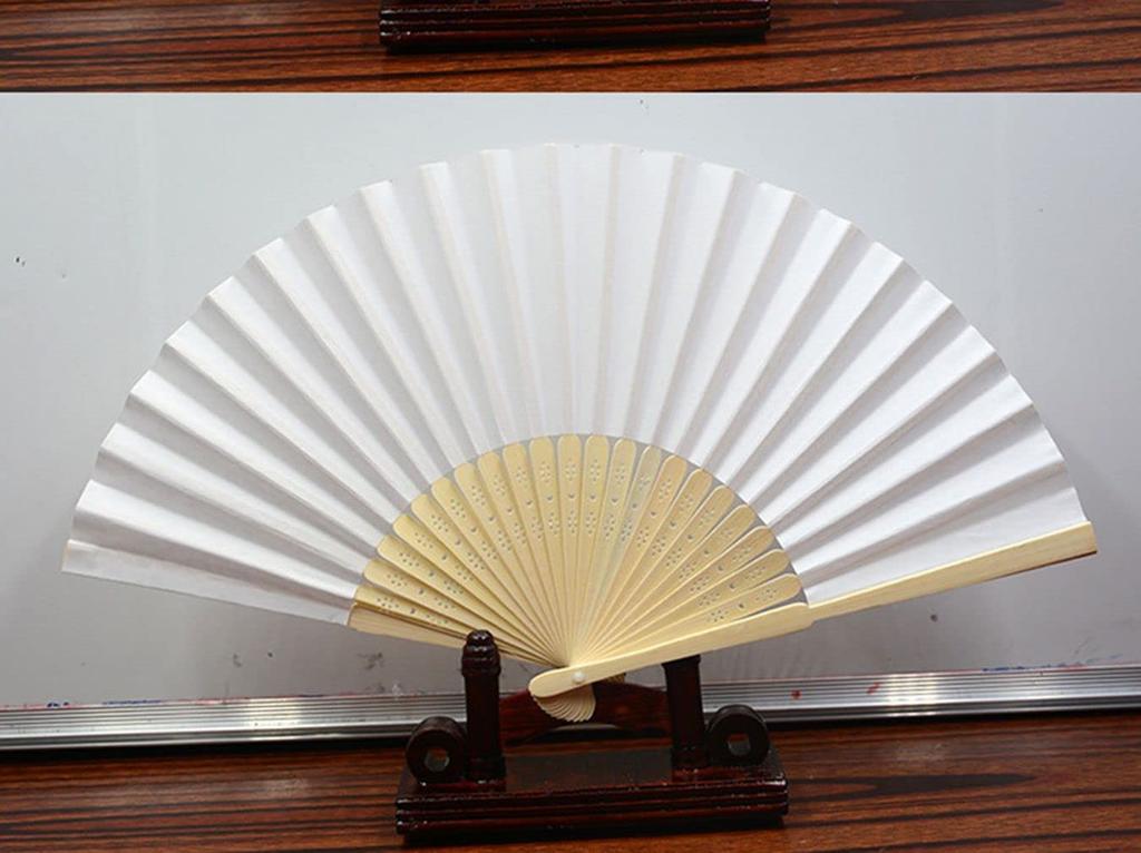 Xiang Ru Set of 2 White Fans Perfect for Cooling Dance Shogi DIY White - Down, Fans, Festivals, (Japanese Chess), Projects, Stylish, Drawing, Gifts,