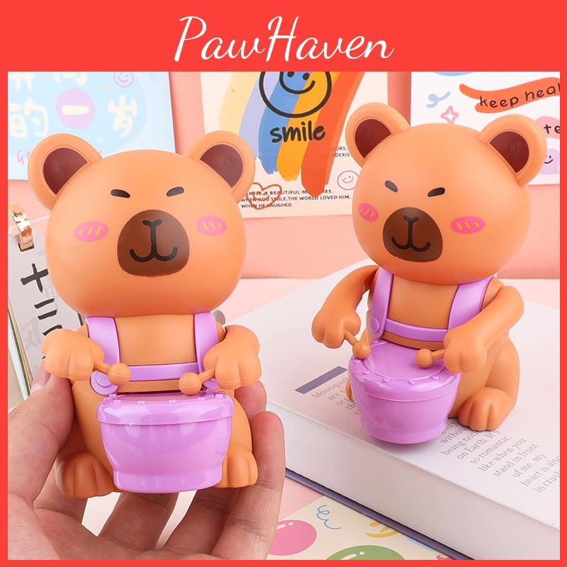Drumming Clockwork Capybara Toy With Plastic Parts For Cognitive Development