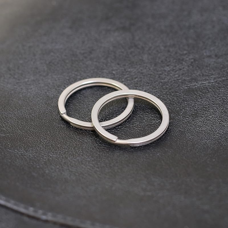 [TUNUKE] titanium Ti ring key ring key ring carabiner key luster gray Flat blow Outer diameter 18/25/30mm (25mm, F glossy gray)