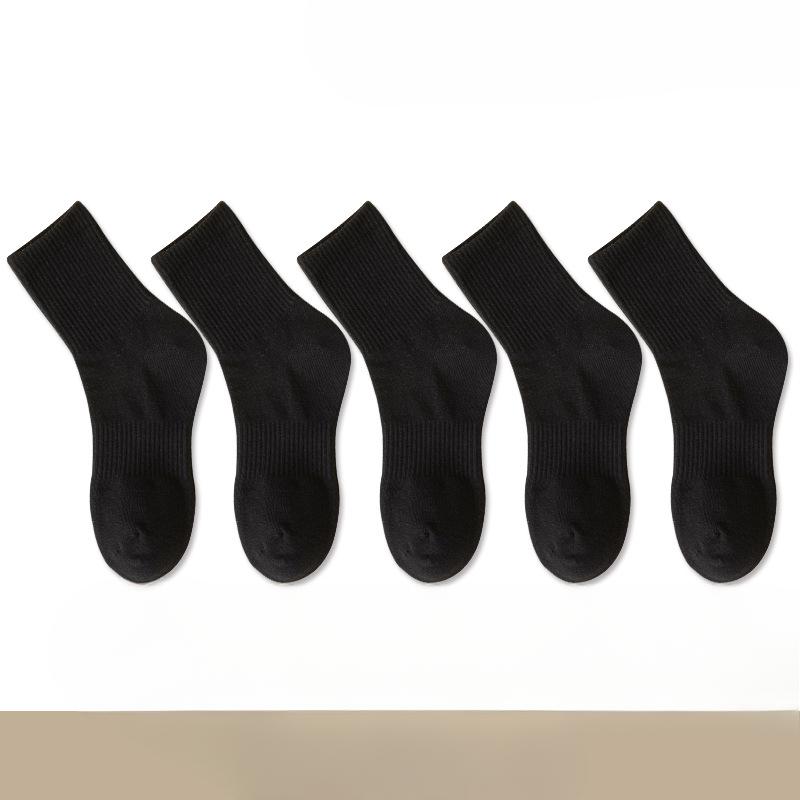 5 Pairs of Men's Spring and Autumn Retro High Elastic Sports Waist Socks