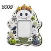 Seasonal Table Centerpieces Halloween Wooden Photo Frame, Cute Ghost Pumpkin Picture Vertical Display Stand Rustic Festive Holder for Holiday