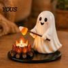 Healing Aromatherapy Candle Holder Halloween Campfire Tealight Holder, Mummy Ghost Scarecrow Resin Cozy Home Atmosphere Accessories Stand for