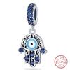 Fit 925 Silver Charms Beads Mysterious Devil's Eye Fatima's Hand Pendant Charms For Women Fine DIY Jewelry