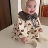 Clearance: Baby Heart Print Quilted Dress with Fur Collar - Long and Warm