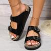 Brand Couples Cork Flip Flops Summer Open Toe Platform Beach Slippers Serpentine Buckle Casual Women Sandals