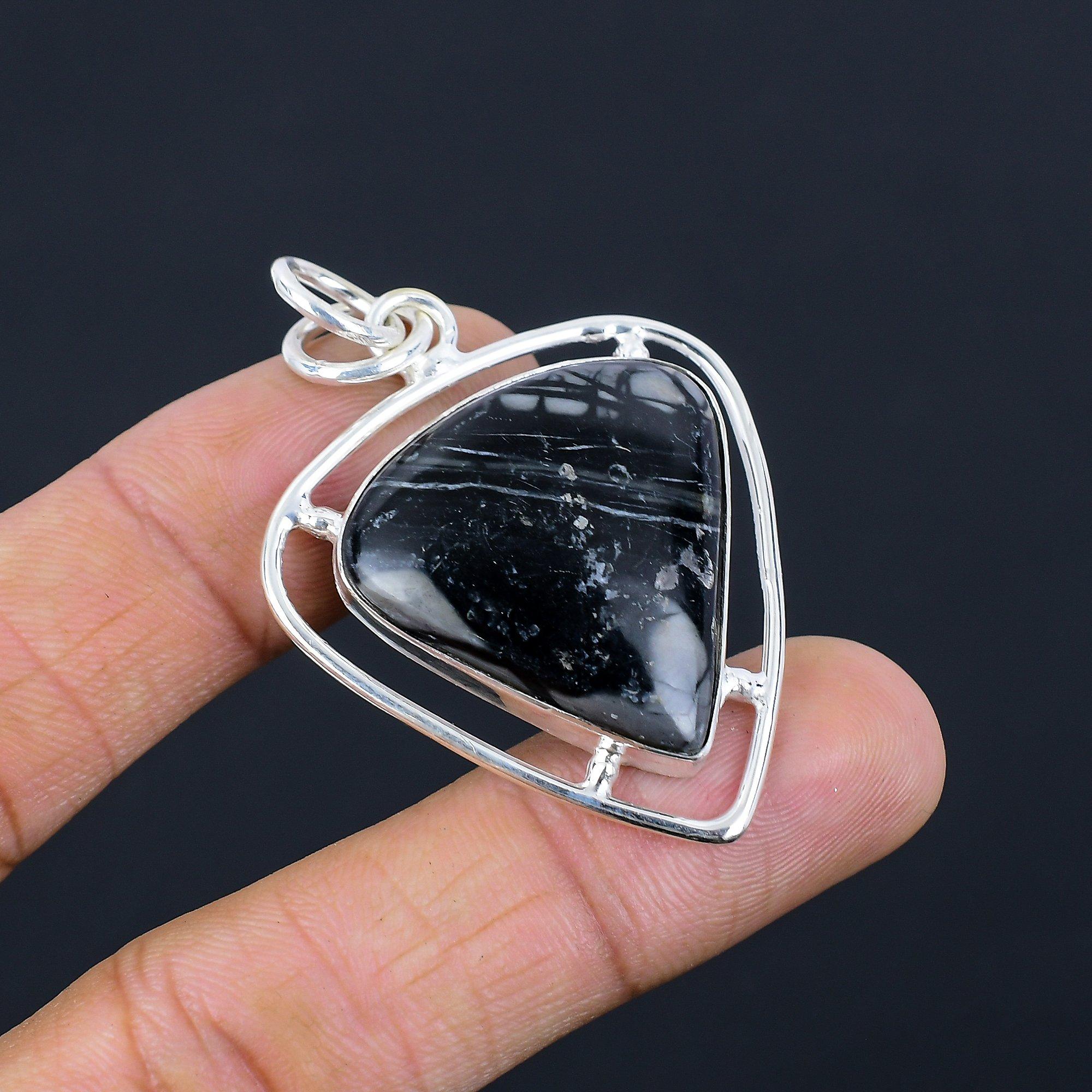 

Gift For Her 925 Sterling Silver Natural Picasso Jasper Gemstone Jewelry Pendant