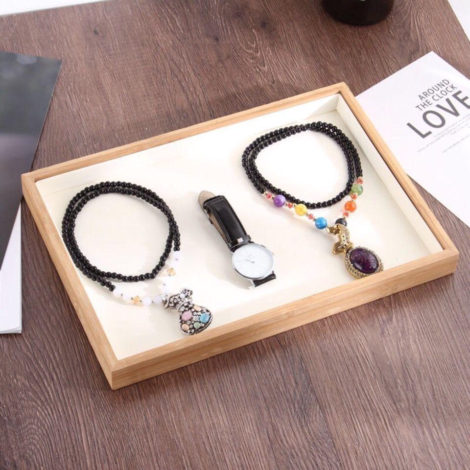 Bamboo & Wood Jewelry Display Plate for Rings, Necklaces, Bracelets — Durable & Exquisite Storage Solution