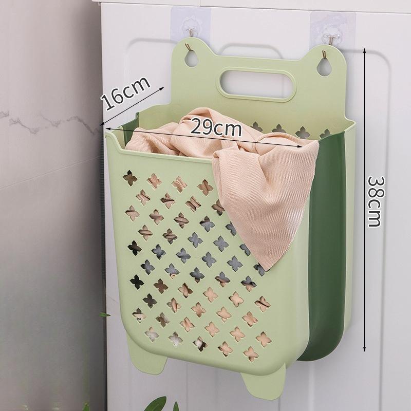 Folding Bathroom Laundry Basket Wall-mounted Dirty Clothes Storage Basket Household Laundry Bag Laundry Bathroom Organizer