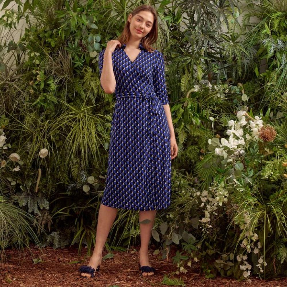 Lipbbam Creora Derosi Cara 3 4 Sleeve Long Wrap Dress Ldm11dj01 LDM11DJ01/PLUS