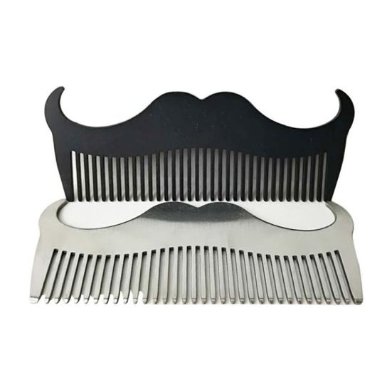 Goat Mustache Shape Stainless Steel Beard Comb Men Grooming Shaping Styling Tool