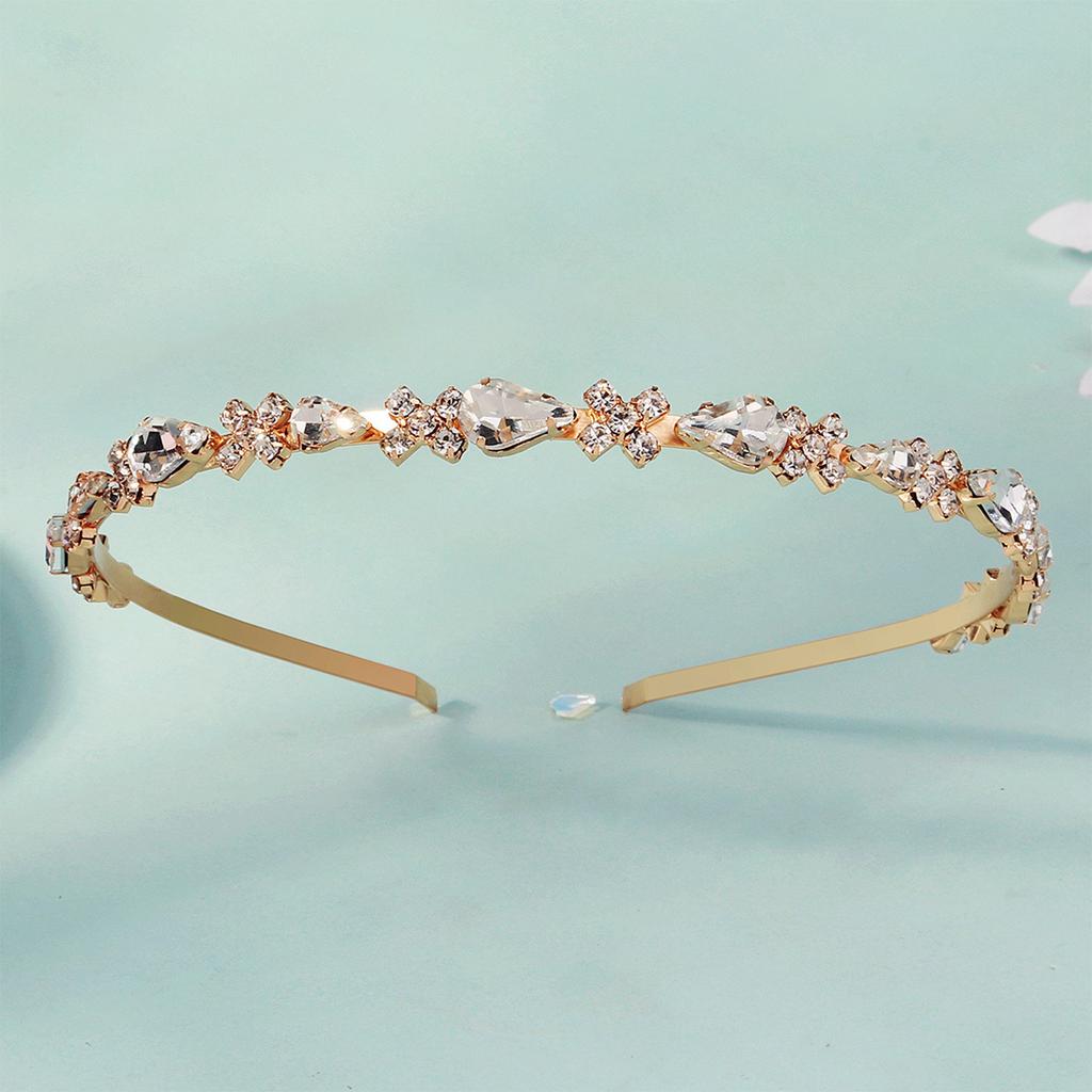 TS-J3407 Rhinestone Hair Band Alloy Claw Chain Embedded Crystal Thin Headband For Women