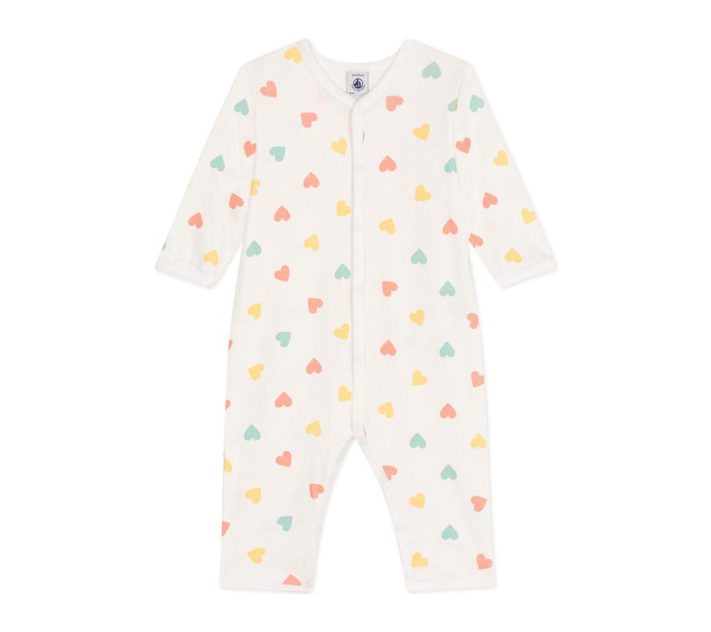 Footless Romper A0CST 3 Months 60cm [Petit Bateau] Off-white/Multicolor