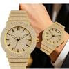 Damen Strass Uhren Hip Hop Stil Diamantbesetzte Quarz Armbanduhr Wasserdichte Schmuckuhr für Sie