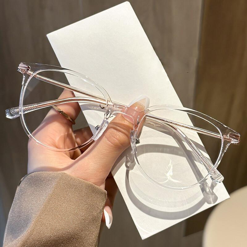 Anti-blue Light Glasses for Women Ultralight TR90 Transparent Square Frame Retro Reading Glasses 0~+600