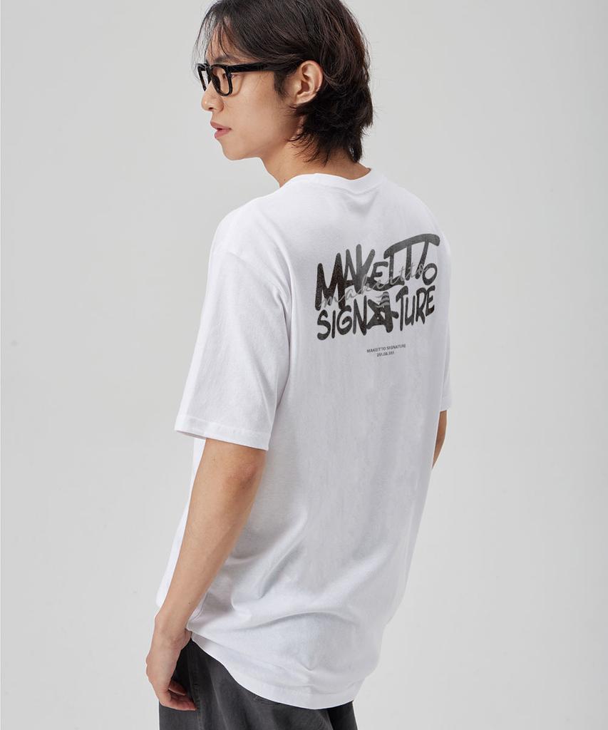 MAKEITTO [Graffiti3 Logo]Crew Neck Tee_White