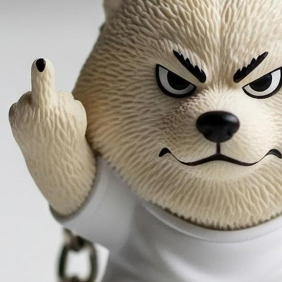 Middle Finger Posture Puppy Keychain 3D Dog Design Key Chain Backpack Cool Puppy Decoration Bag Accessories