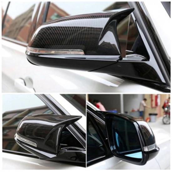 Carbon Fiber Black Rear Mirror Cover Caps for BMW F20 F21 F22 F30 F32 F36 X1 M3
