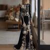 Neues Halloween-Temperament Damen-Langarm-Loses und Bequemes Bedrucktes Kleid
