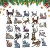 Crystals Cats Christmas Countdown Calendar Christmas Tree 24 Days 2D Acrylic Cat 2026 New Year Xmas Gift Party Advent Calendar