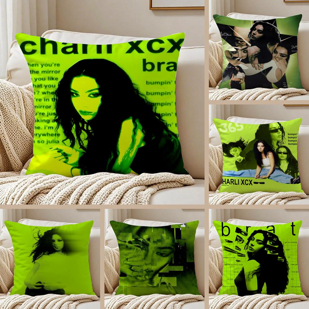 Bold Pop British Singer CCharli XCX Cushion Cover Pillowcase Antidustmite Invisible Zipper Short Plush Sofa Cushion