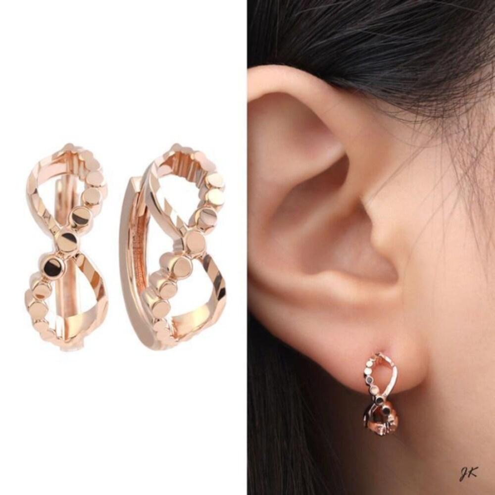 14K Gold-Filled Pin-Cut Twisted One-Touch Ring Earrings (11628250)