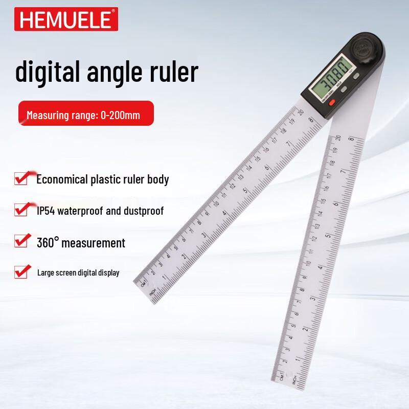 HEMUELE PD290 Digital 360° Stainless Steel Protractor - Angle Ruler for Woodworking