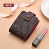 Women’s Lipstick Holder Wallet with Mirror, PU Leather Cosmetic Organizer, Compact Makeup Storage Pouch, Mini Travel Purse Gift for Women