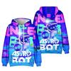 Felpa con Cappuccio Astro Bot Stampa 3D All Over, Felpa con Cappuccio Pullover Personaggio Robot Gioco