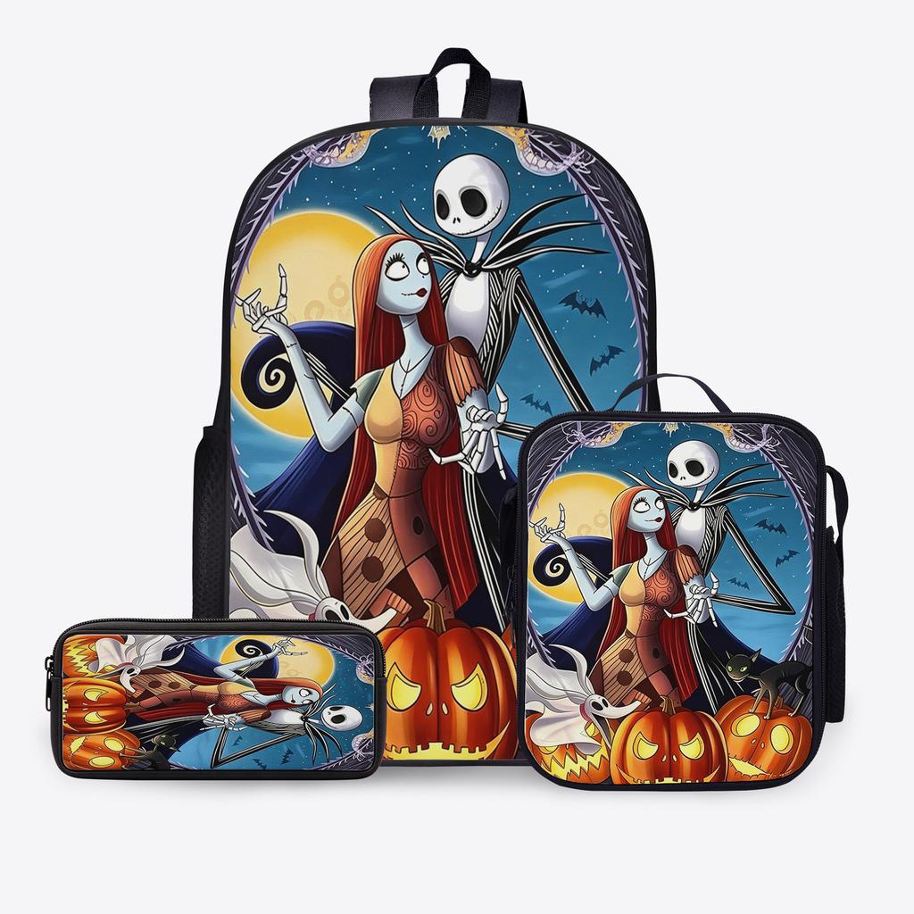 Nightmarechristmas Cartoon Backpack Student School Bag Computer Bag Lightweight Printed Backpack Cover