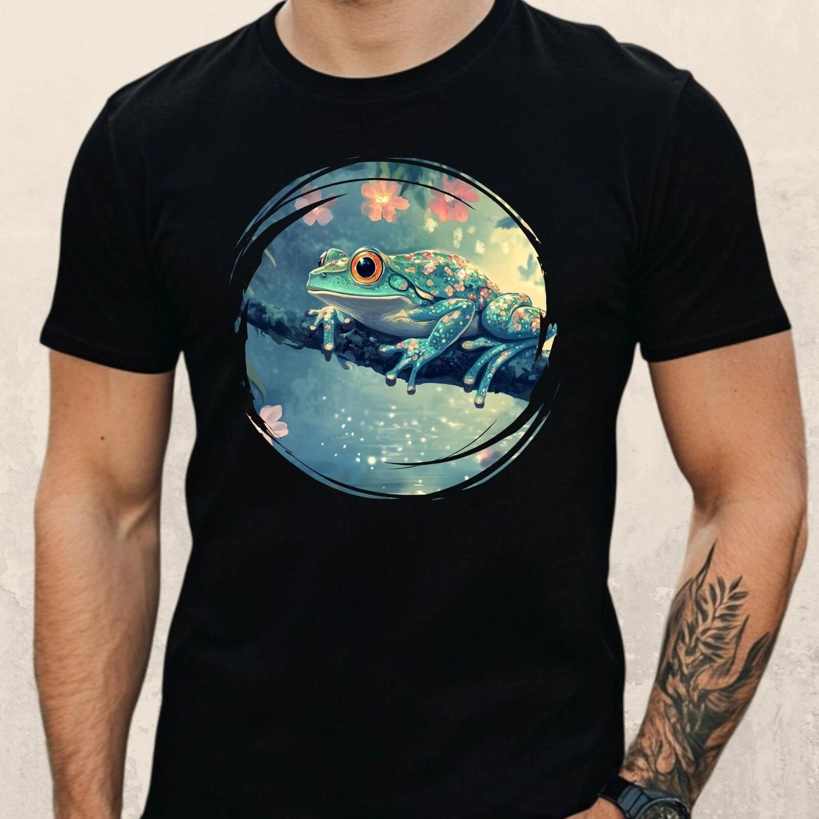 T-Shirt Herren Frosch Motiv Baumwolle Größe S bis 5XL L