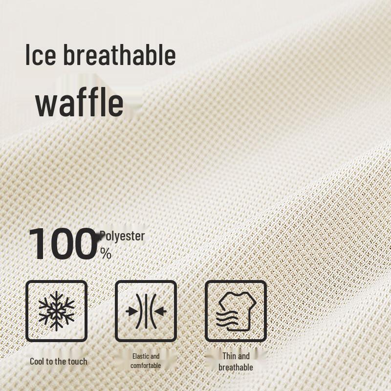 CAMEL Men's Waffle Knit Cooling Polo Shirt