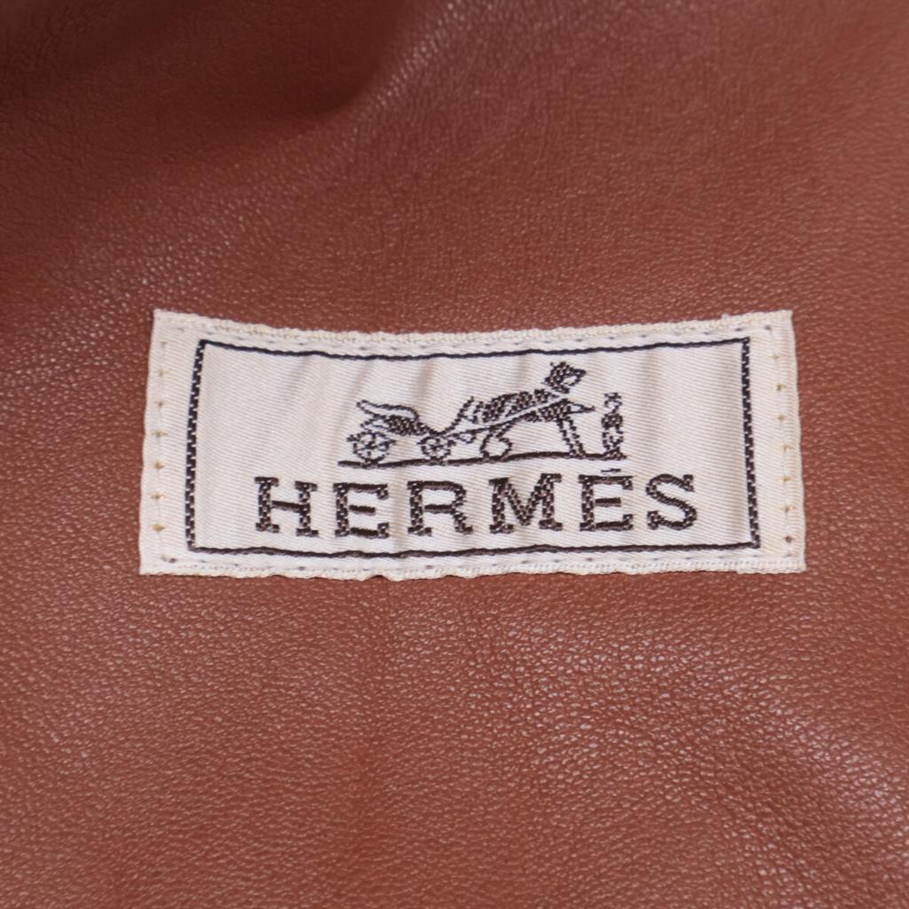 Hermes Lamb Leather Riders Jacket 46 Red brownUsed