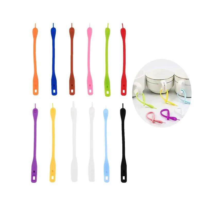 

12/24 шт./набор Подвески-маркеры для бокалов из пищевого силикона 11,3 см/4,44 дюйма Разноцветные маркеры для вина Идентификация бокалов для спиртного для вечеринки